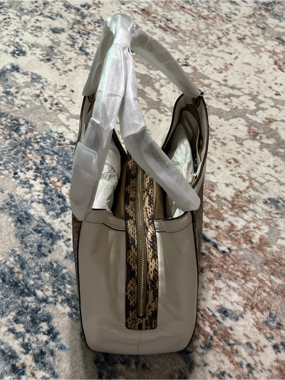 NWT Coach Kristy Signature Canvas bag with Snakeskin Accents - Picture 3 of 8
